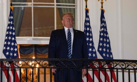 Donald Trump on the White House’s Truman balcony.