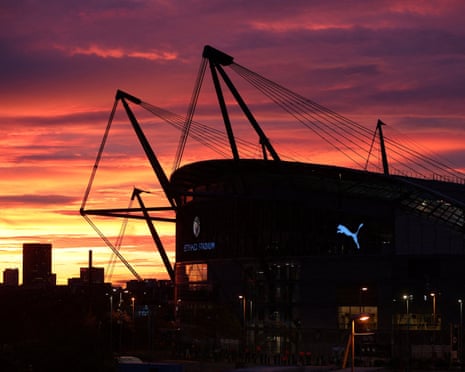 The Etihad Stadium at sunset