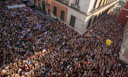 A demonstration against the release of the ‘Wolf Pack’ in Madrid in June 2018.