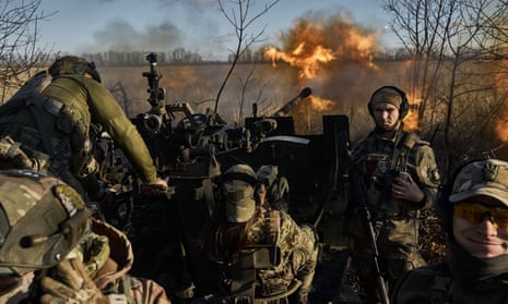 Members of Ukraine's 56th Brigade fire an AZP S-60 in the Bakhmut District of Ukraine.