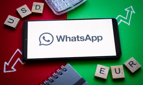 Whatsapp logo on a smartphone