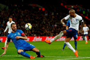 Bonucci blocks the shot from Young.