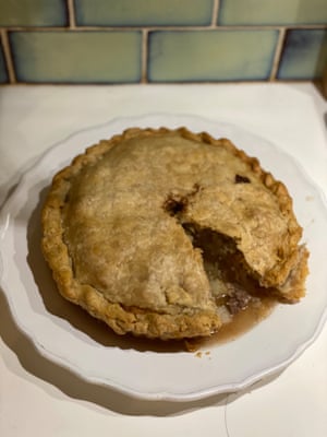 Simon Hopkinson’s meat and ‘tatie pie features brisket and dripping, just as they do in Bury.