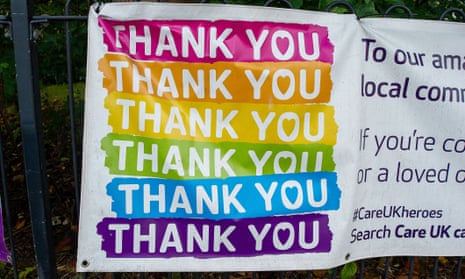 A thank you sign outside a care home