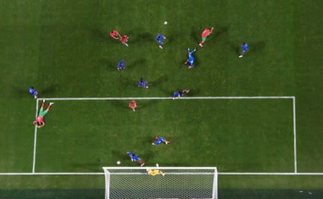 Soufiane Rahimi scores their third goal past Haiti's Johny Placide