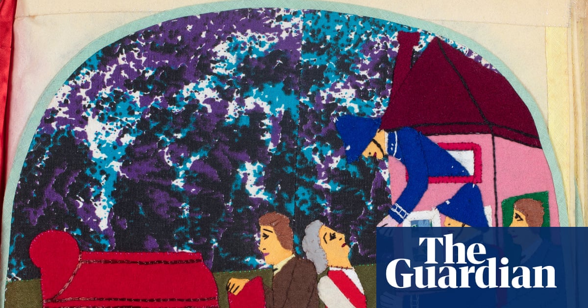 And this one shows the police evicting me: the fabulous fabric visions of Elizabeth Allen