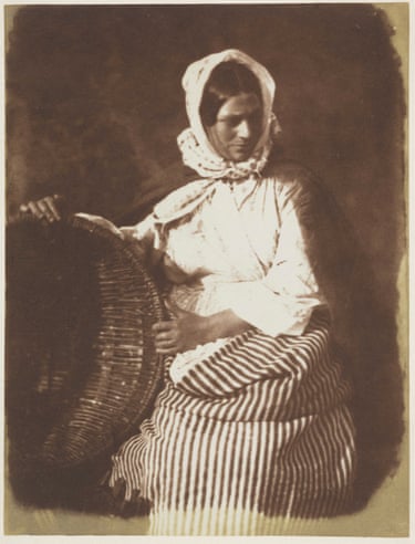 “It’s no’ fish ye’re buying, it’s men’s lives”, calotype print 1843-6This picture was greatly admired by the philosopher Walter Benjamin in the 1930s, and has been influential in modern discussions of the nature of photography itself. Benjamin was much moved by her, wanting to know her name, and this underlines the human individuality of the Newhaven calotypes. The image’s coherence and strength reflects the nature of the woman herself. The time the picture took to make, of sometimes minutes, helps show us a breathing figure, a sense of life