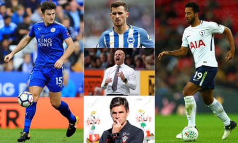 From left: Leicester’s Harry Maguire, Pascal Gross of Brighton, Burnley boss Sean Dyche, Saints counterpart Mauricio Pellegrino and Spurs’ Mousa Dembélé.