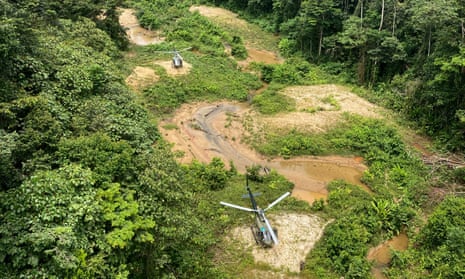 An illegal gold mine on Yanomami territory.