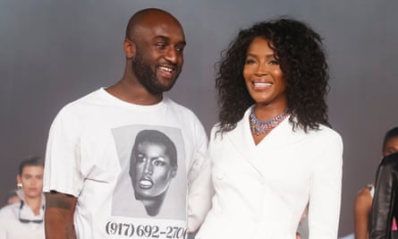Naomi Campbell and Virgil Abloh smile on stage