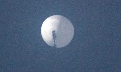 A suspected Chinese spy balloon in the sky over Billings, Montana, on Thursday