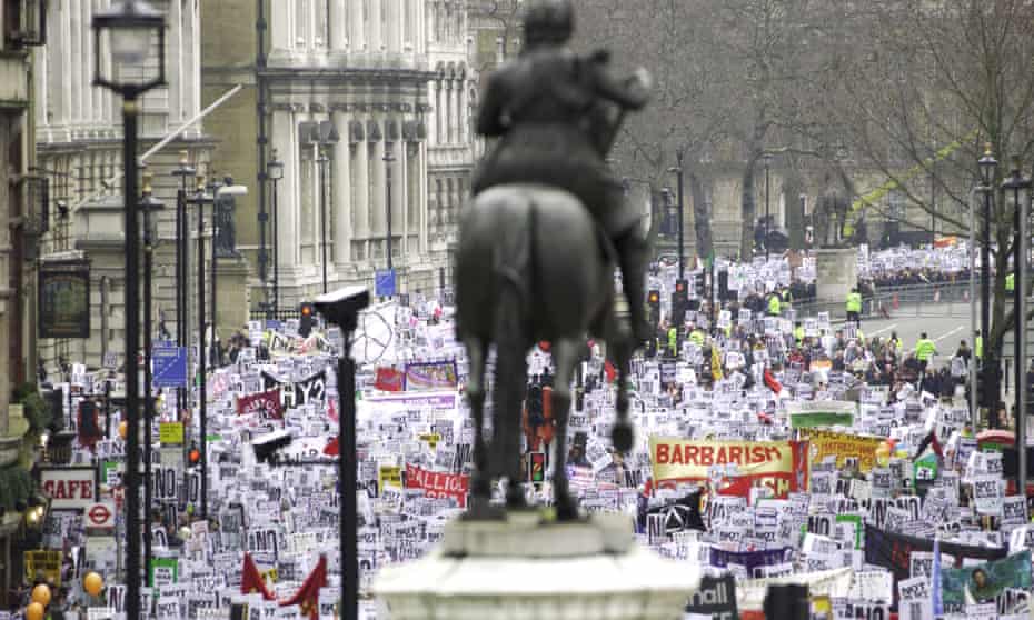 The 2003 demonstration against the Iraq war in London. 