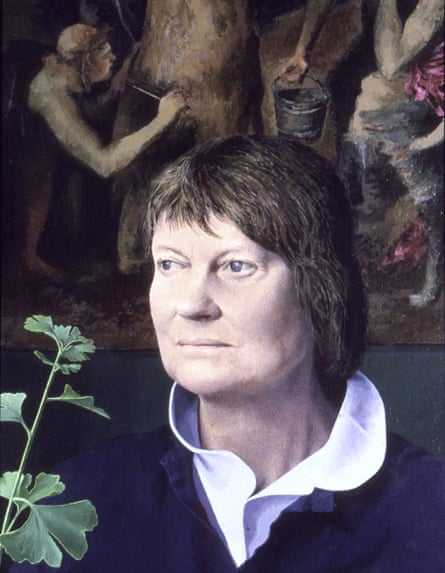 Dame Iris Murdoch, portrait by Tom Phillips, 1984-86 oil on canvas / 80 x 55 cm, in the National Portrait Gallery