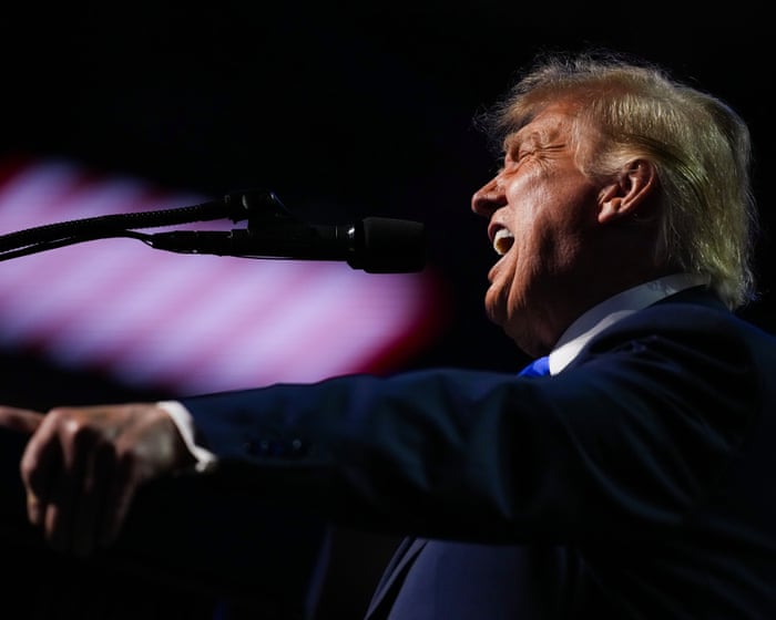 As the midterms loom, Trump returns to his happy place: on stage in the theatre of the absurd