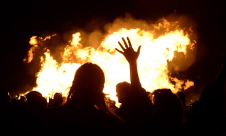A 5 November bonfire in Lewes, East Sussex.