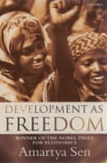 A copy of Development as Freedom by Amartya Sen