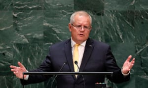 Morrison defends his government’s record on climate change to the UN general assembly.