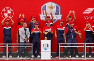 Team USA celebrate winning the Ryder Cup.