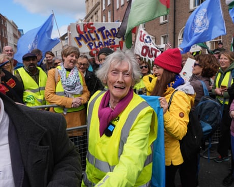 Peace activist, 91, walks across Ireland in protest against US military stopovers
