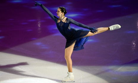 Russian figure skater Kamila Valieva takes part in a show at the CSKA arena in Moscow on 14 February