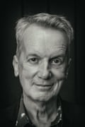 Black and white photo of Frank Skinner