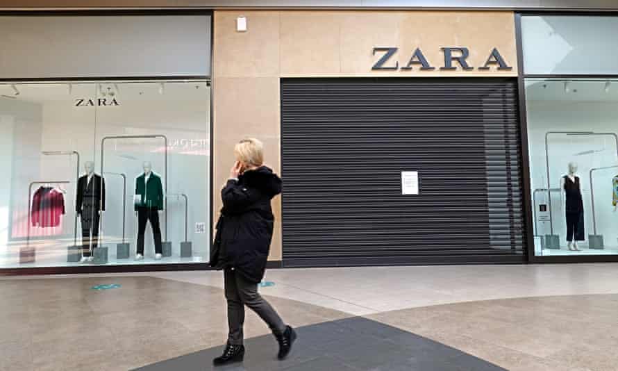 A closed Zara store in Moscow