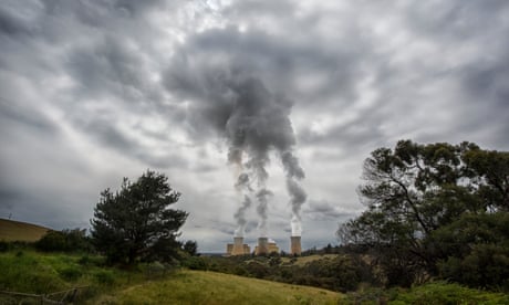 Power station smoke stacks in Yallourn in Victoria