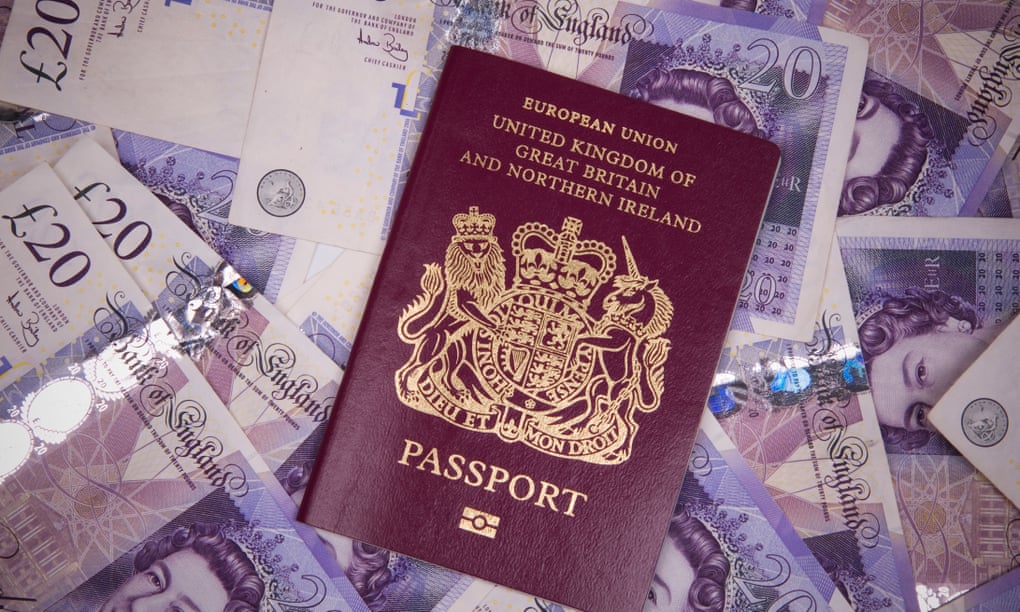 British passport and cash