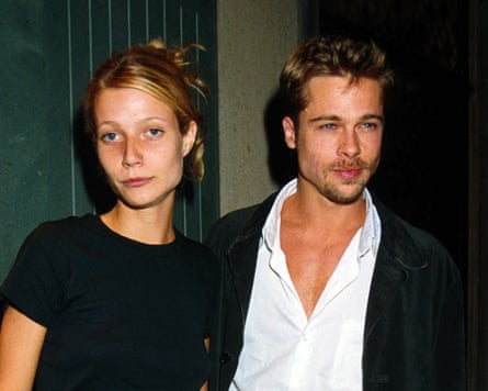 Paltrow and Pitt at the Ivy, London, in the early 1990s.