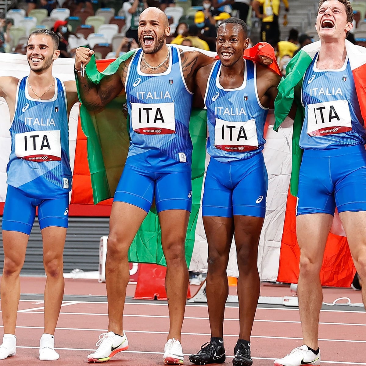 Italy S Fairytale Men S 4x100m Gold Continues Summer Of Success Tokyo Olympic Games The Guardian Italy S Fairytale Men S 4x100m Gold Continues Summer Of Success Tokyo Olympic Games The Guardian
