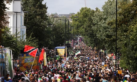 a crowded street at Notting Hill carnival