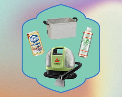 A composite of product images useful for spring cleaning.