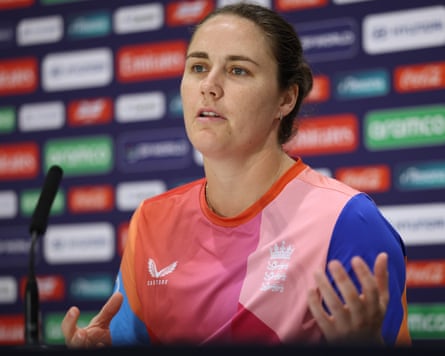 Nat Sciver-Brunt addresses nan media earlier Sunday’s Women’s T20 World Cup final