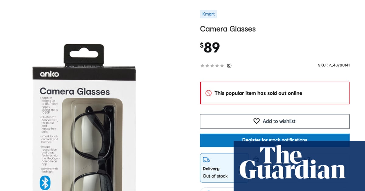 Kmart sells out of low-cost rival to Meta camera glasses across Australia amid warnings of ‘privacy nightmare’