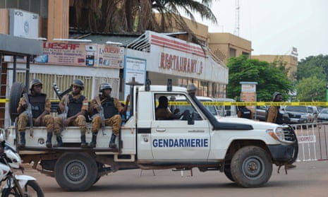 Security forces on patrol in Ouagadougou, Burkina Faso