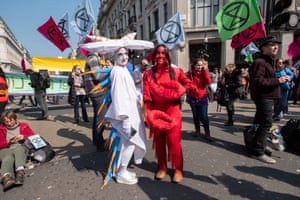 Extinction Rebellion activists block Oxford Circus to highlight the threat of global warming