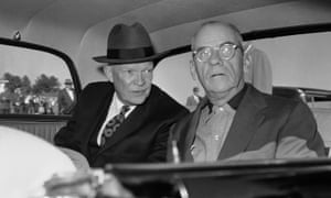 President Dwight Eisenhower leans over to say a few words to Roberts on a visit to the Little White House in Atlanta in November 1959