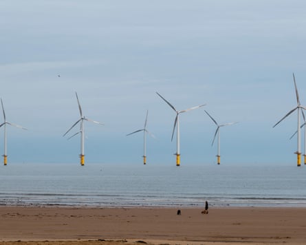 Windfarm off the coast in Teesside.