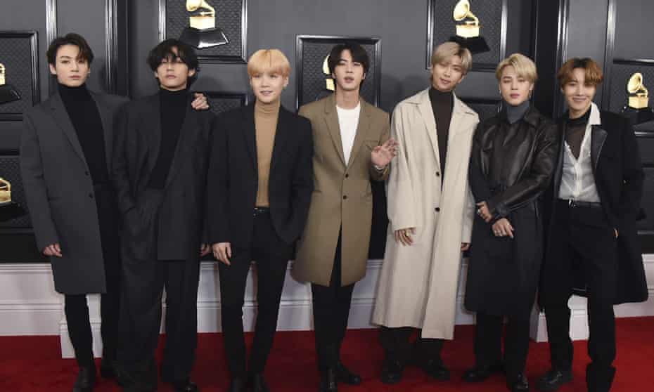 BTS at the Grammy awards, 26 January 2020.