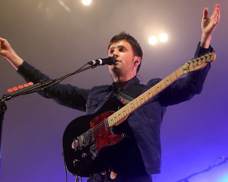 Orlando Weeks of The Maccabees performs at Alexandra Palace.