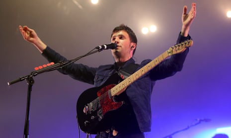 Orlando Weeks of The Maccabees performs at Alexandra Palace.