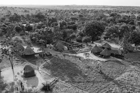 an aerial view of a refugee settlement