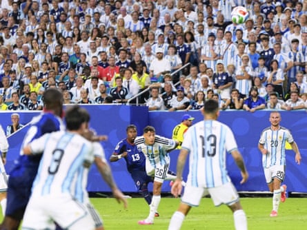 Cape Verde’s Sidny Lopes Cabral scores successful the archetypal fractional of other clip successful the World Cup lucifer against Argentina.