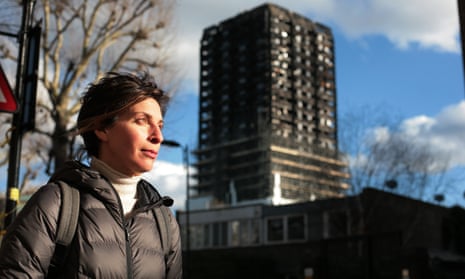 Leilani Farha, the UN’s rapporteur on housing, outside Grenfell Tower in London on Thursday