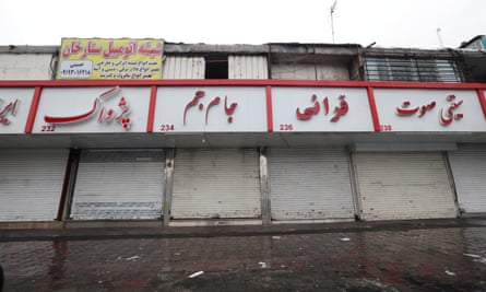 Some shops closed in downtown Tehran over announcements for protests, fearing a strike by protesters.