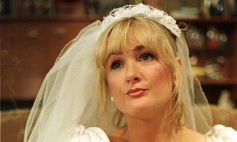 Stroppy, outraged, sexually terrifying … Caroline Aherne as Denise Royle, in her wedding dress. 