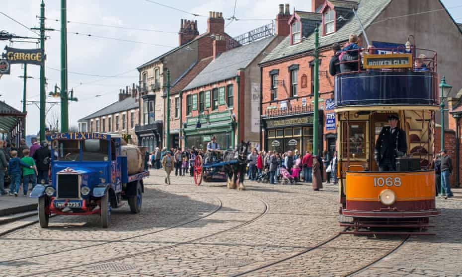Historic vehicles at Beamish, the Living Museum of the North.
