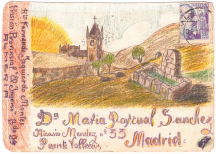 Una postal del preso Fernando Izquierdo Montes a su esposa,