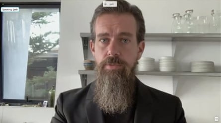 Jack Dorsey, Twitter’s CEO, testifies remotely during a US Senate judiciary committee hearing