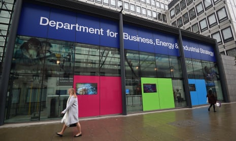 A view of the Department for Business, Energy &amp; Industrial Strategy in Westminster, London.